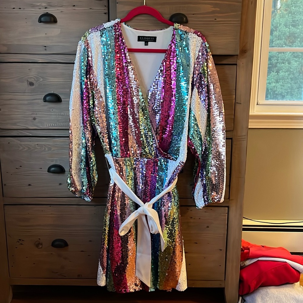 EUC Eloquii sequin dress sz 16